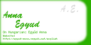 anna egyud business card