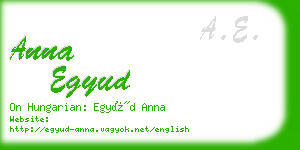 anna egyud business card